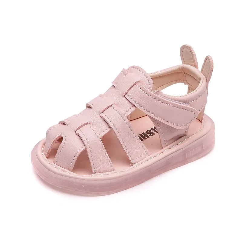 Summer Children Light-up Toddler Shoes New Bunny Soft-soled Roman Shoes Baby's Footwear Sandals Kids Shoes Girl with LED G12191