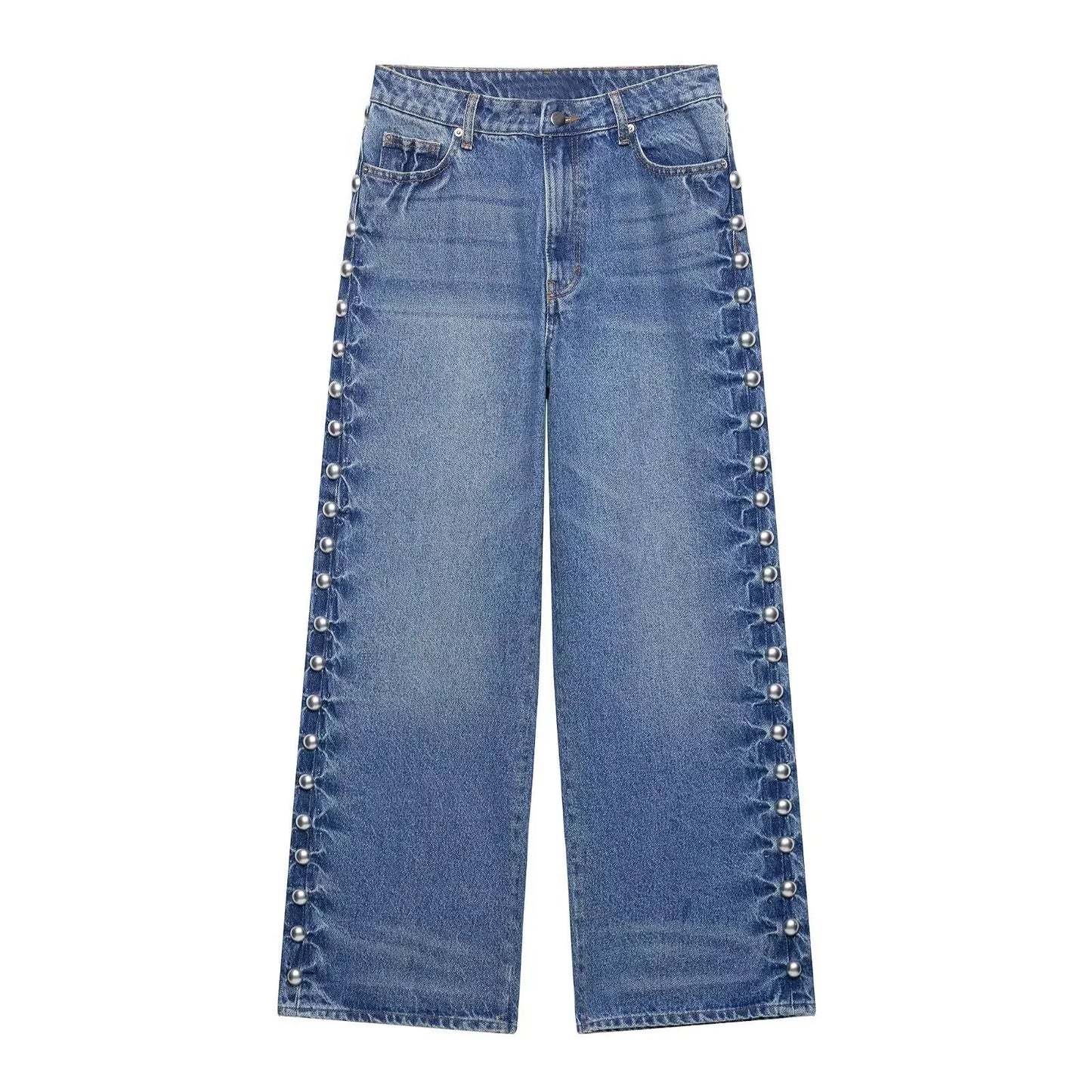 High Waist Loose Wide-leg Jeans For Women Autumn Versatile Pants