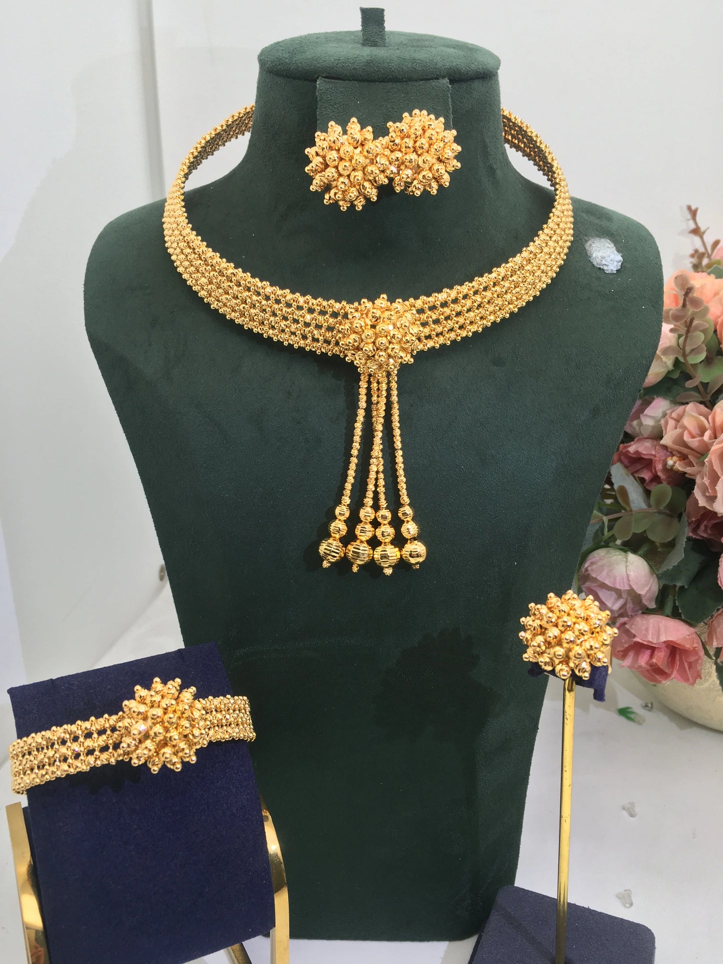 4pcs Bridal Zirconia Full Jewelry Sets For Women Party, Luxury Dubai Nigeria CZ Crystal Wedding necklace sets
