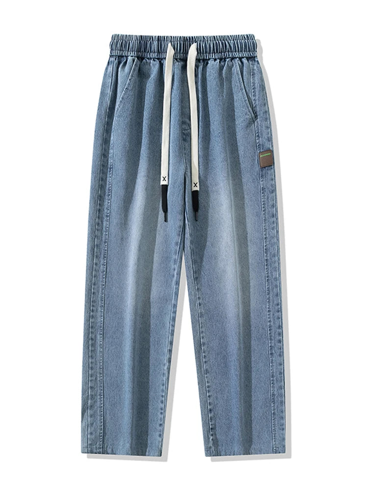 Spring Autumn Baggy Jeans Men Trousers Wide Leg Straight Denim Pants Daily Streetwear Loose Casual Jeans Asian Size L-6XL