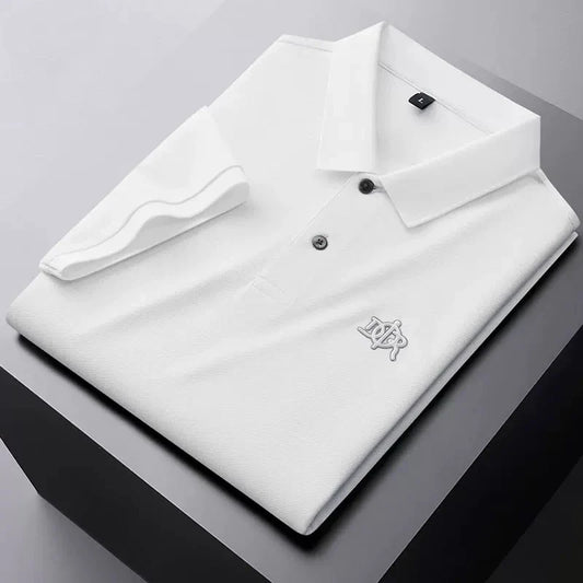 Designer brand 100%cotton short sleeve polo shirt summer trend letter embossed lapel top casual golf T-shirt business men's wear