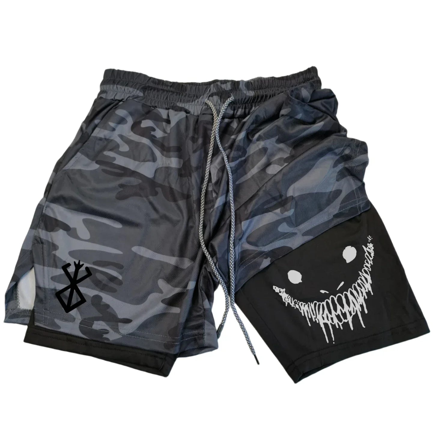 2 in 1 Sports Shorts Men Fitness Gym Training Quick Dry Shorts Workout Jogging