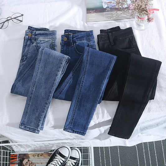 High Waist Big Size 25-34 Denim Pants