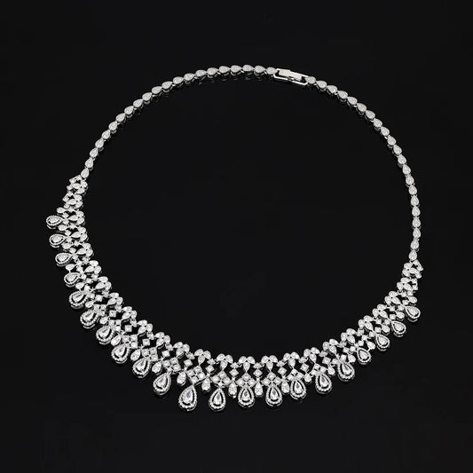 Luxury 4 Pieces Bridal Wedding Jewelry Set for Women Sparkling Cubic Zirconia Nigeria Bride Accessories