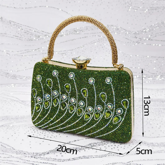 2025 Elegant Rhinestone Pointed Toe Pumps With Matching Bag Set Large Size shoes Big Bag for Women's Party High Heels