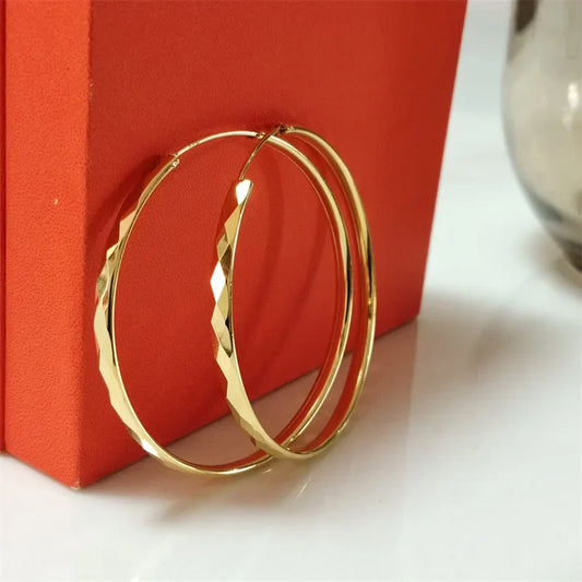 925 Sterling Silver Hoop Earrings For Women 18K Gold Plated Jewelry Dazzling Women's Hoops Earrings Christmas Gifts
