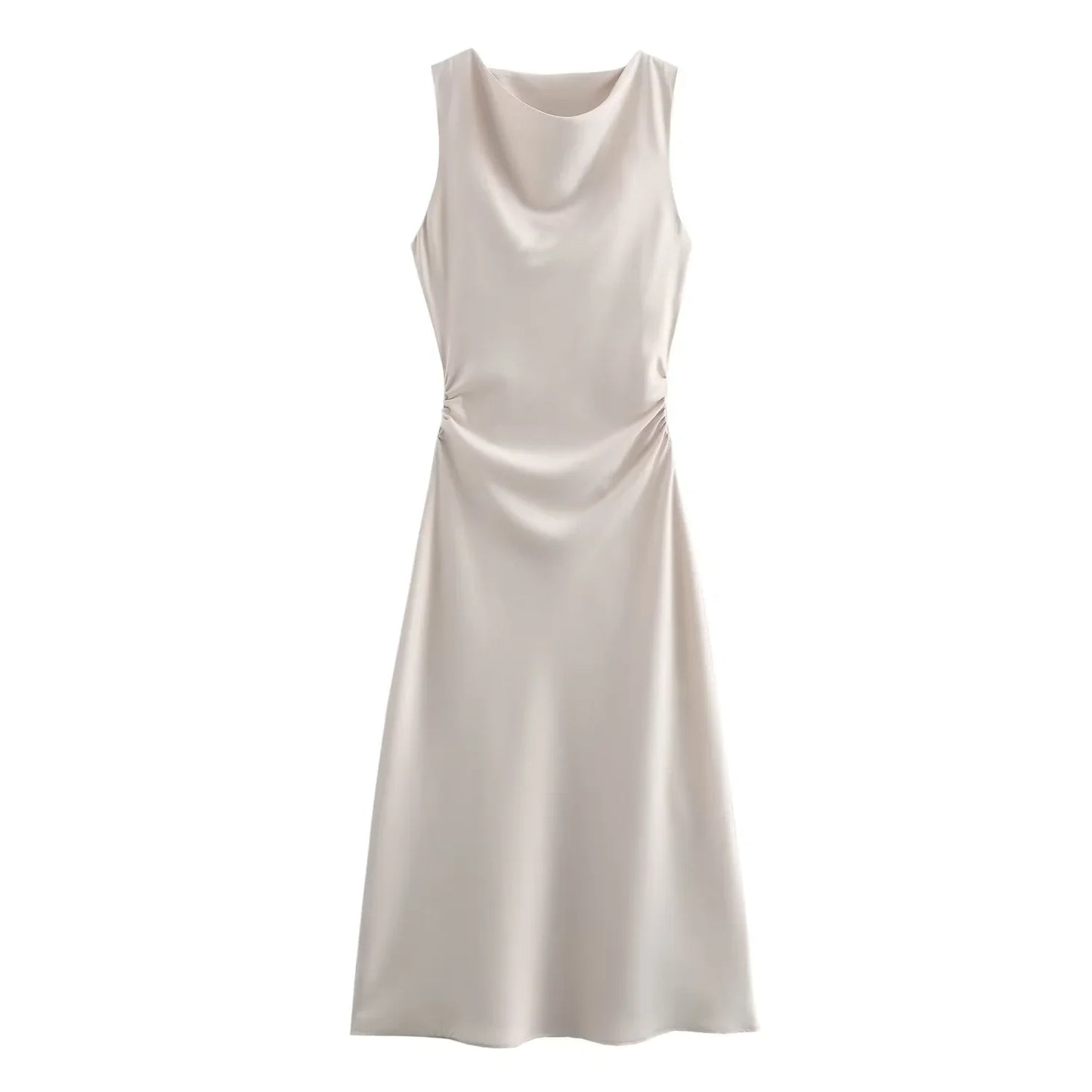 Satin Long Dresses for Women 2026 Summer Slip Midi Dress Woman Sexy Evening Party Dress Sleeveless Female Elegant Dresses