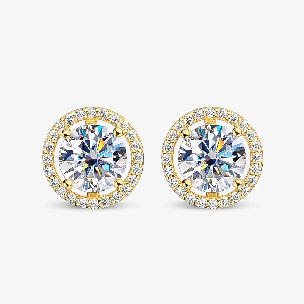 Trendy 1-4CT Full Moissanite Stud Earrings For Women Party Bridal Fine Jewelry S925 Sterling Silver Diamond Earring