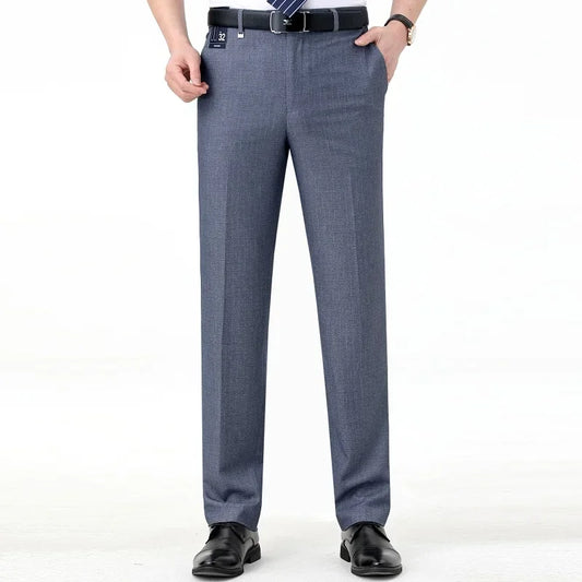 Men's High-End Summer Wool Blend Trousers, Traf Suit Pants,Business Formal , Man Pants,Wool Dress Pants for Men