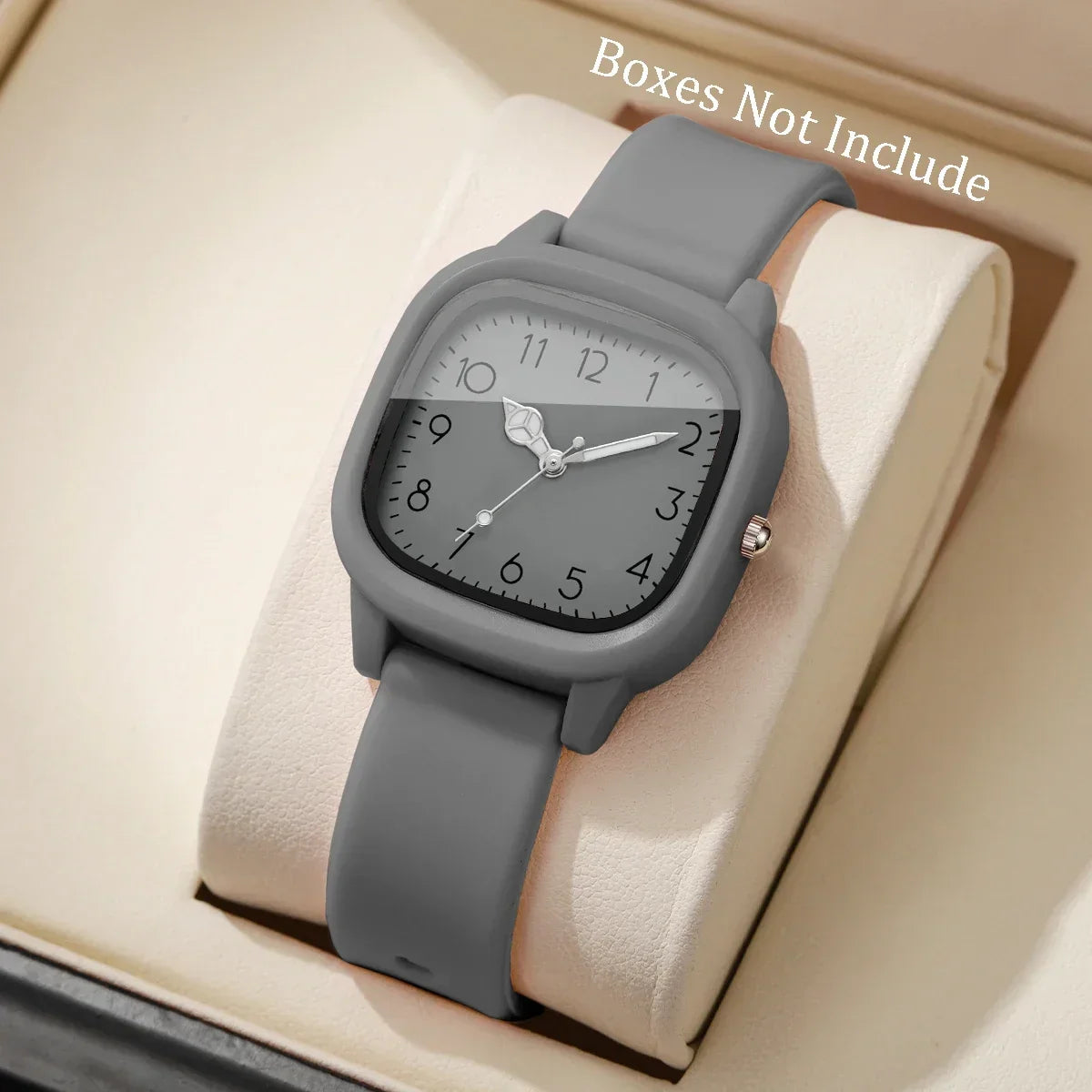1/10PCS Fashion Square Women Watches Casual Silicone Band Quartz Wristwatch for Girls Clock Reloj Mujer(Without Box)