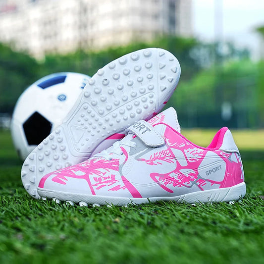 Hot Sale Children Soccer Shoes Boys Football Boots Training Youth Ultralight Non-slip Sneaker Breathable Comfortable for Indoor