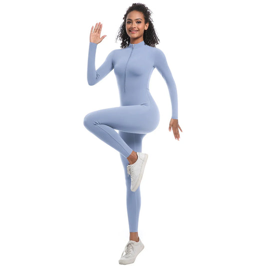 Women's Jumpsuit Women's Sports Shapewear Seamless Slim Fit Long Sleeve Sports Bodysuit Fitness Sports Bodysuit Yoga Suit