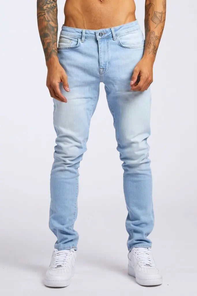 1pc men's elastic daily travel American street, regular banana pants jeans
