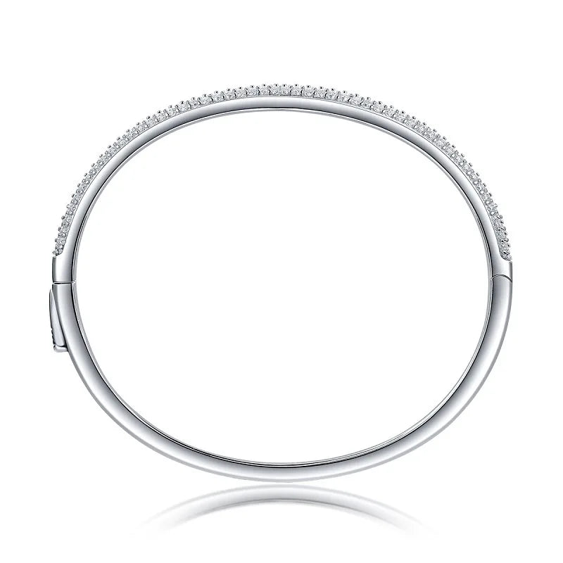 1.5mm 2.3CT All Moissanite Bangle for Women Luxury Quality Jewelry S925 Sterling Silver Bracelets Birthday Christmas Gift