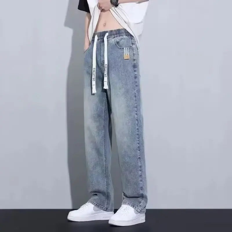 Men's Loose Fit Straight Leg Wide Leg Pants New Spring/Summer Casual American Trendy Brand Boys' Casual Jeans