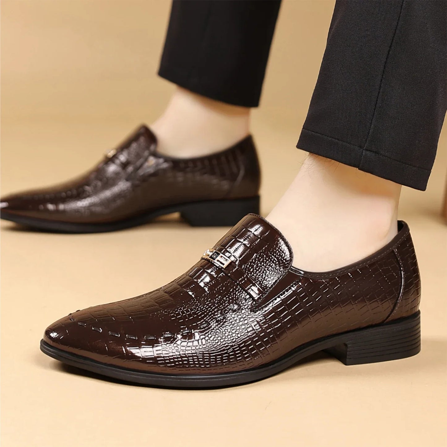 Men's Slip-On Dress Shoes Business Casual Comfortable Classical Dress Shoes for Men 