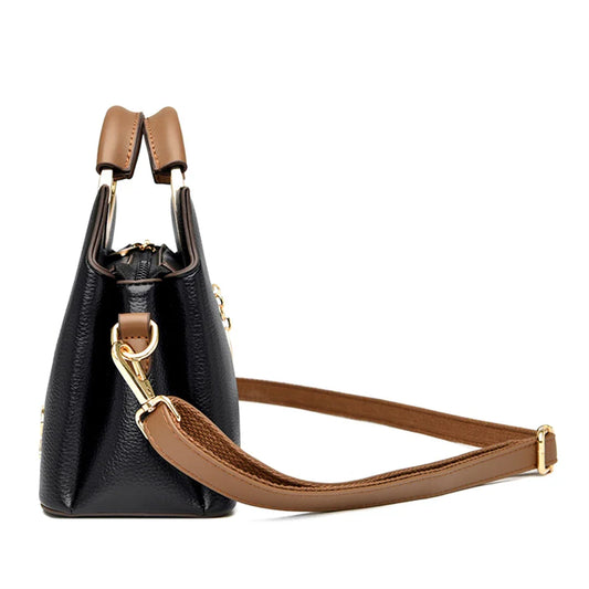 Luxury Designer Crossbody Bag for Women 2024 Brand 3 Layers Handbag Purse Female Genuine High Quality Leather Shoulder Totes Sac