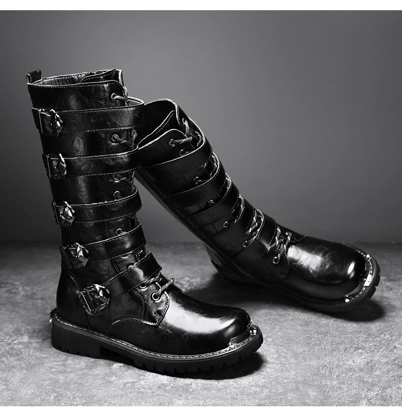 Men's boots four seasons new high-top outdoor casual boots safety protective work boots motorcycle boots plus size outdoor boots