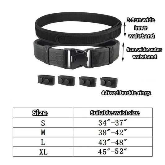 2 in 1 Tactical Belt Quick Release Buckle MOLLE Mens Belts width 5CM