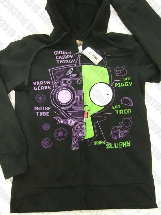Aesthetic Clothing Zip Up Hoodies Women Sweatshirts Anime kawaii Hoodie Y2k Vintage Long Sleeve Grunge Hooded Shirt Harajuku Emo