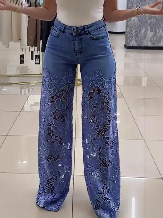 Women Y2k Fashion High Waist Loose Wide Leg Pants