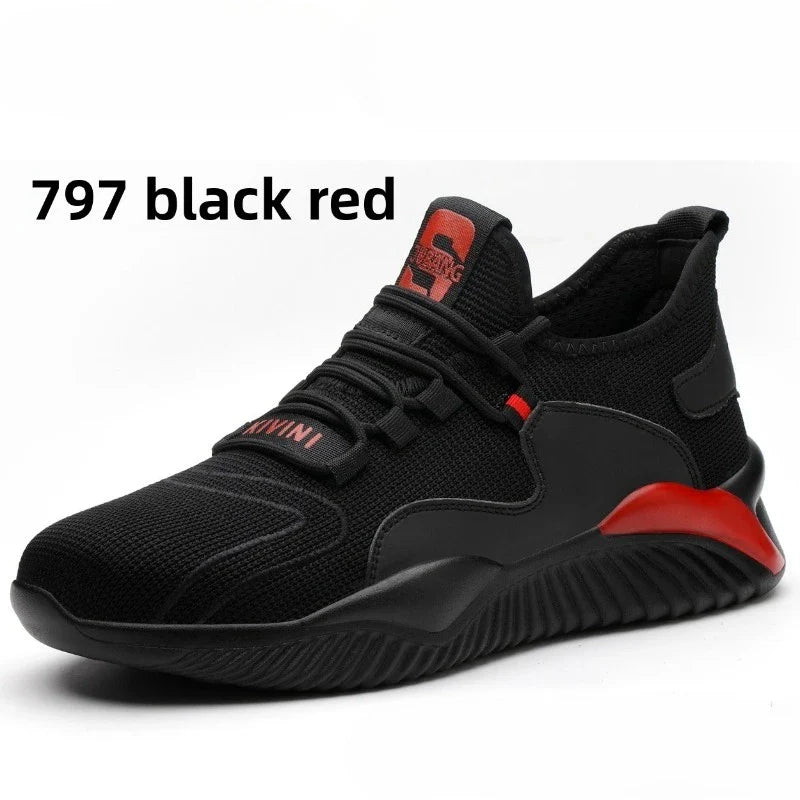 Lightweight All-Day Comfort Safety Shoes - Soft Sole Fashion Casual Work Sneakers for Long Standing-Fatigue Protective Footwear