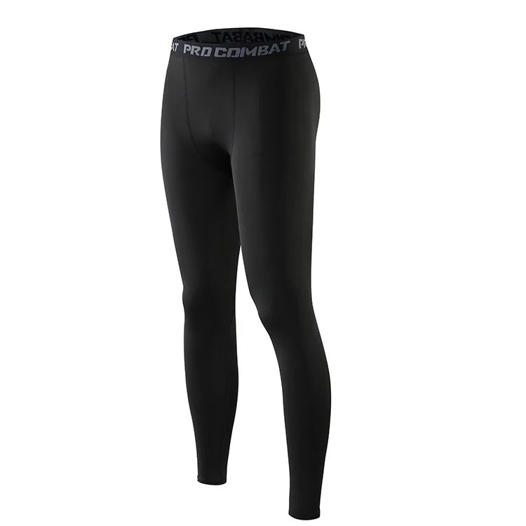 Mens Gym Compression Leggings Sport Training Pants Dry Fit Running Tights Fitness Basketball Jogging Workout Trousers Polyester