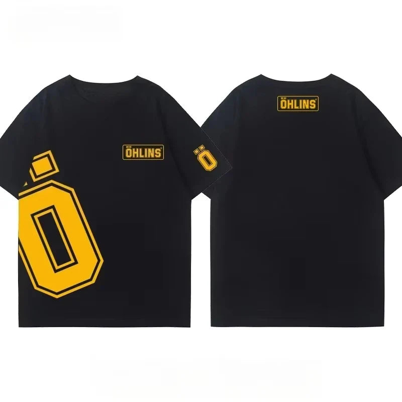 Motorcycle Shock Absorber Modified T-shirt Cotton Casual Trendy Brand Men's Women's Car Club Crew Neck Short-sleeved Top