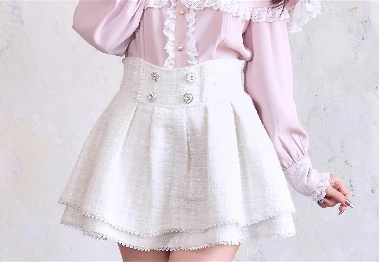 Japanese Sweet Girls Tweed Short Skirt 2025 Spring New Original Mine Series Mass Production Bud Suit High Waist Y2k Lolita Skirt