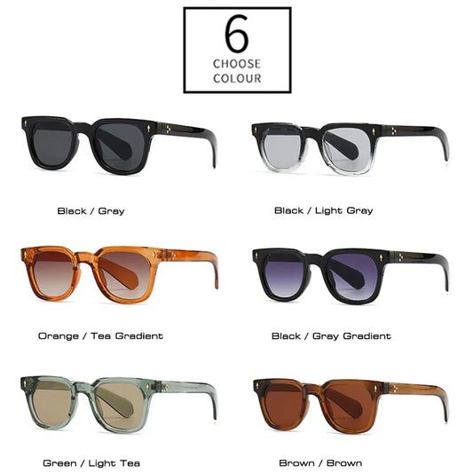 Square Men Rivets Sunglasses Shades UV400 Fashion Women Green Sun Glasses