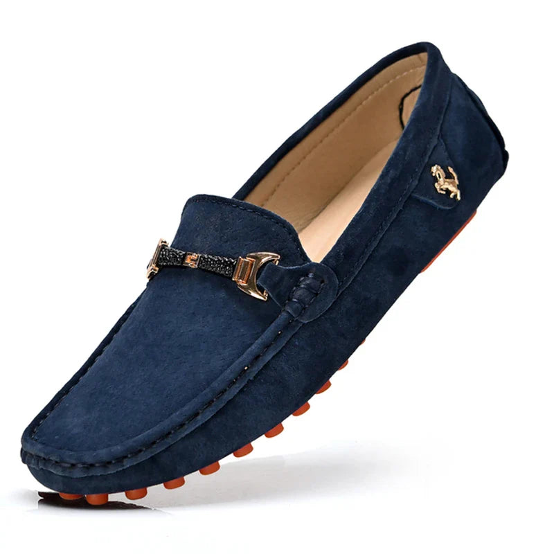 Loafers Men Casual Fashion Suede Men Shoes Lightweight Soft Genuine Leather Moccasins Slip on Driving Shoes for Men Size 48