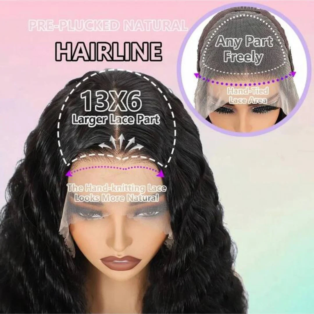 Loose Deep Wear And Go Glueless 5x5 13x6 HD Transparent Lace Front Wigs Pre Plucked Brazilian Human Hair Wigs 42 Inch Women Wigs
