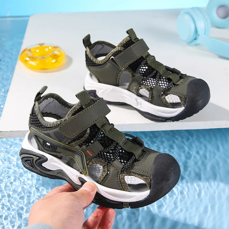 Summer Kids' Sandals Boys' Soft Bottom Casual Beach Shoes Wear-resistant Flat Students Breathable Casual Walking Sandials