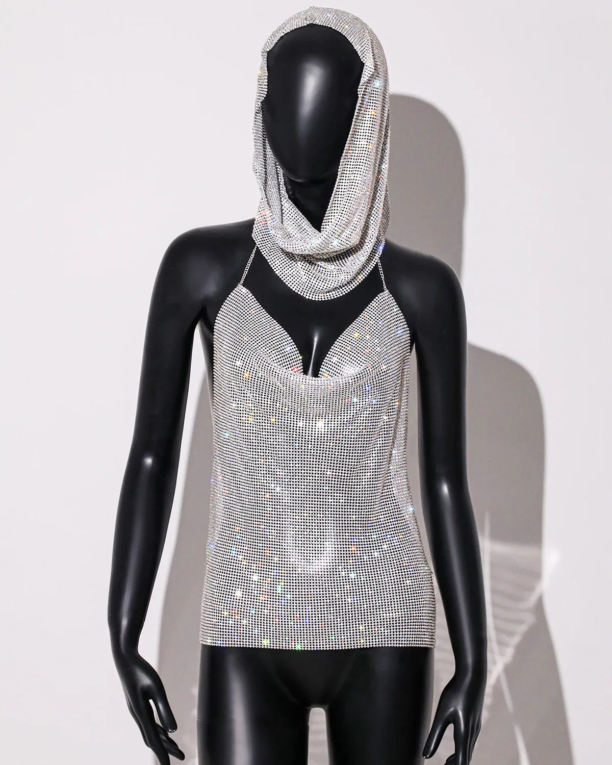 Y2K Streetwear Rhinestone Women Tank Top Punk Goth Hip Hop Bandana Head Wraps Vest Rave Festival Women Tops Tee For Nightclub