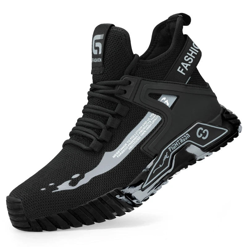 High Top Safety Protective Shoes Steel Toe Safety Shoes Men Anti-Smash Anti-Puncture Work Shoes Men Work Safety Boots fashion