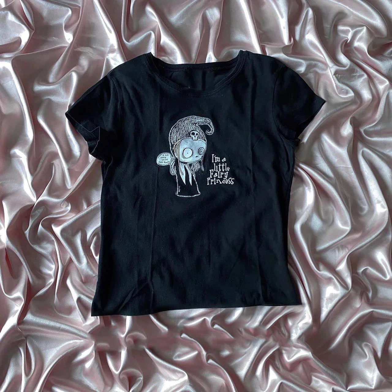 Aesthetic Y2k Crop Top Women Sexy Letter Print Graphics Baby Tee Goth Casual Short Sleeve Tshirt Punk Streetwear Slim