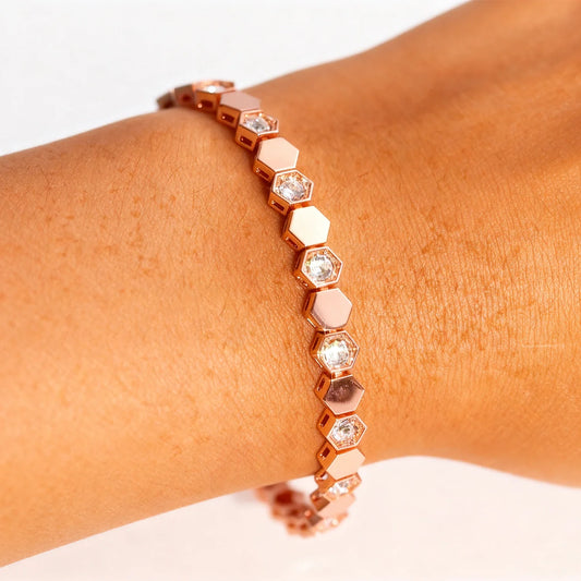 Jewelry Embellished with Premium Swarovski Crystals Bracelet for Women Quality Brass with 18K White Gold Plated