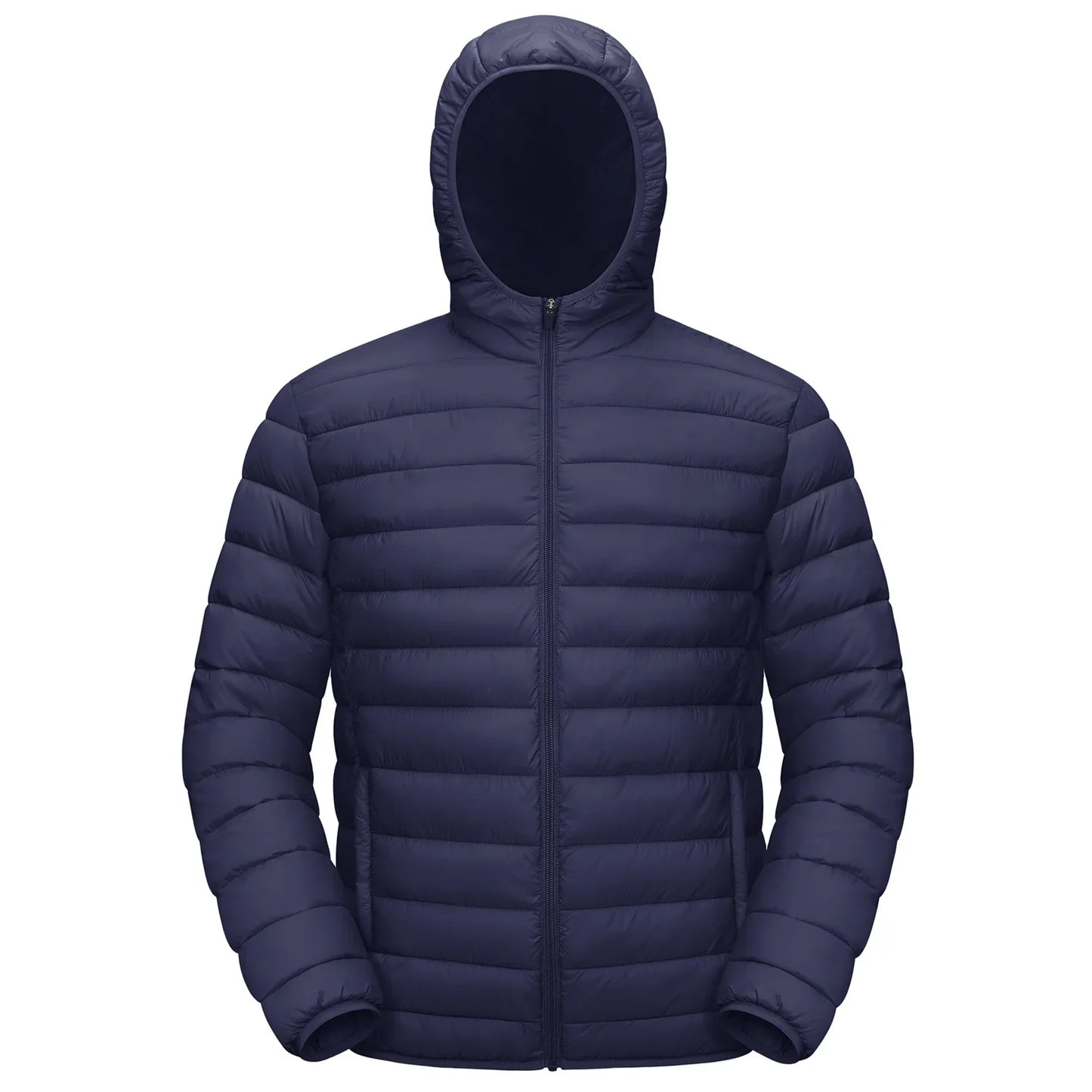 Lightweight Puffer Jackets Mens Water-Repellent Hooded Quilted Jacket Insulated Jacket Padded Coat Male Windbreaker