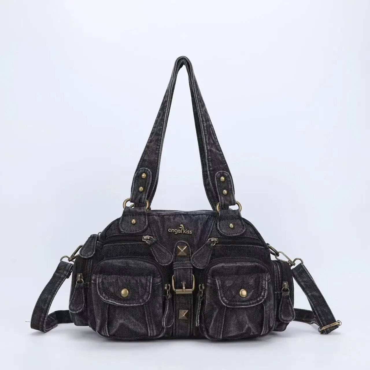 Angelkiss Women Handbags Satchel Top-handle Handbag Denim Shoulder Bag Dumpling Pack Give Gifts Shoulder Bags Phone Money Pack