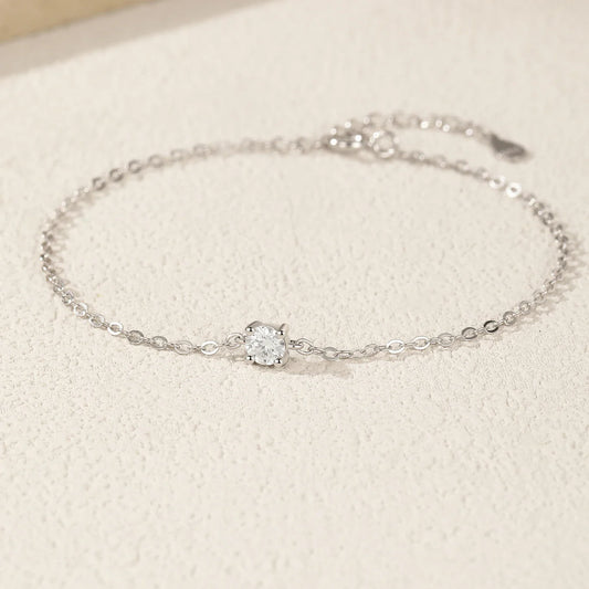 Trendy 0.1-0.5CT Moissanite Bracelets for Women Elegant Lab Diamond Adjustable Chain 925 Sterling Silver Wedding Jewelry
