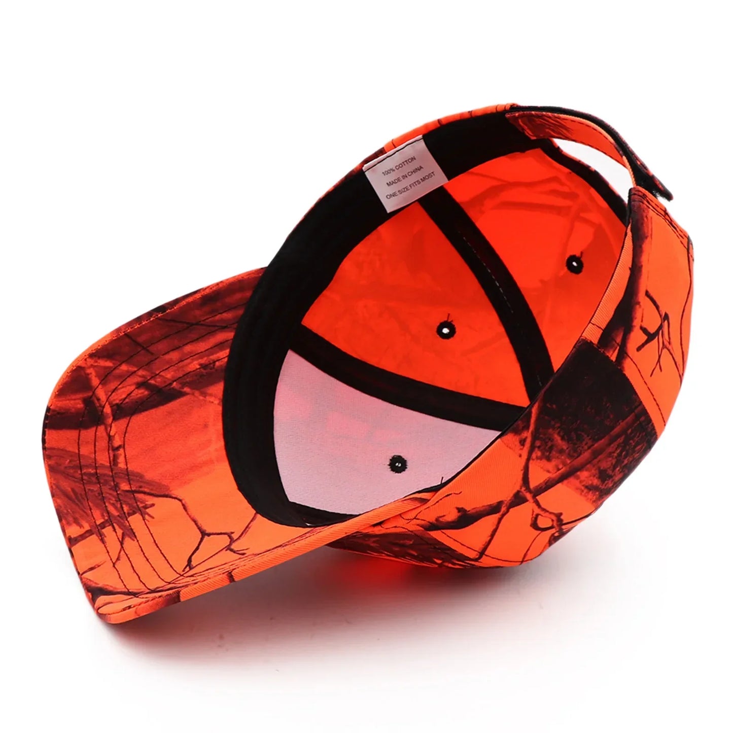 Orange Camouflage Cotton Dad Snapback Hat Outdoor Fishing Baseball Cap Bold Fluorescent Orange Camo Hunting Hat