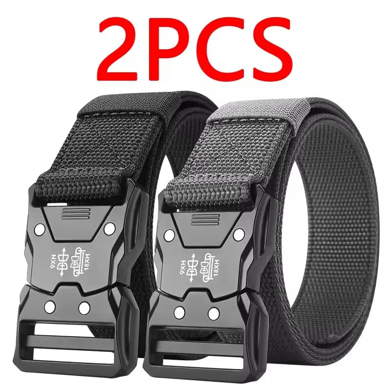 2Pcs Tactical Waist Belt - Durable Automatic Buckle, Perfect for Outdoor Adventures, Unisex Accessories for Men and Women