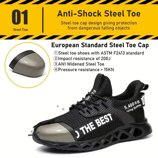 Steel Toe Safety Shoes for Men Women Light Protective Work Sneaker Anti-puncture Work Shoes Unisex Coustruction Safety WorkBoots