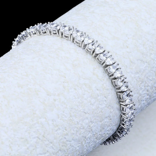 3*5mm Pear Cut Moissanite Tennis Bracelet S925 Silver Waterdrop Lab Diamond Bracelet For Women Man Party Fine Jewelry