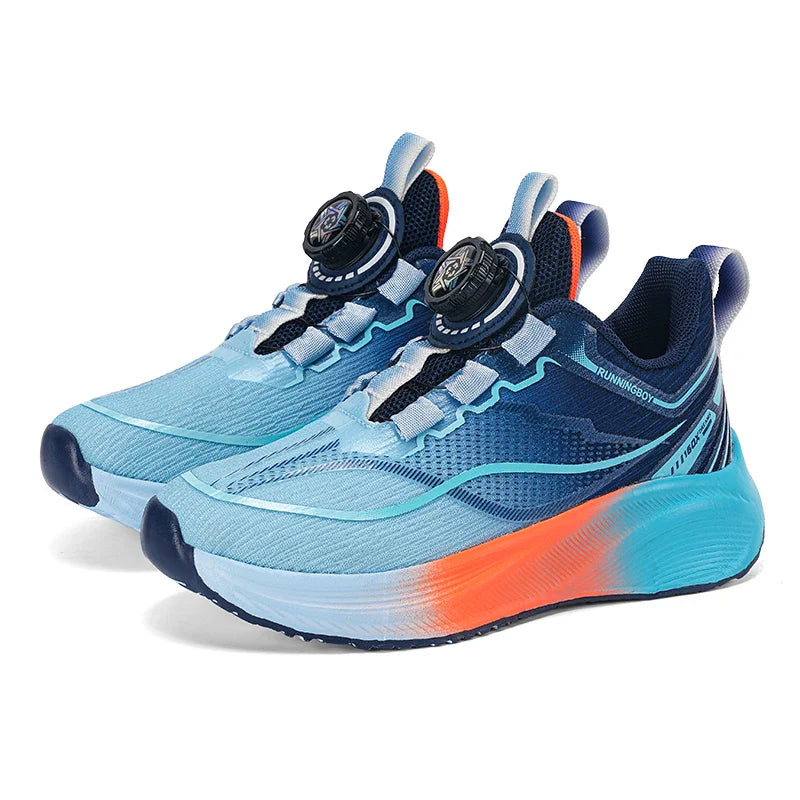 Outdoor Lace-up Boys Girls Knit Jogging Shoes Gym Sneakers Children‘s Basketball Shoes Non-slip Breathable Sports Training Shoes