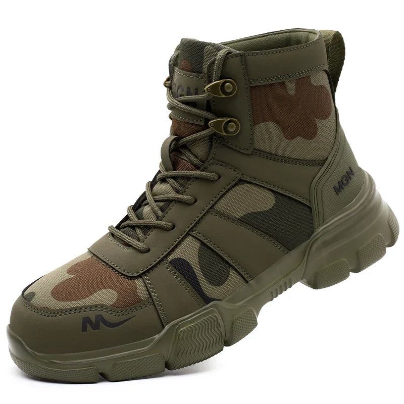 Camouflage Steel Toe Cap Non Slip Industrial Shoes Men and Women Safety Shoes Anti-Scalding Anti-Smash Anti-Puncture Work Boots