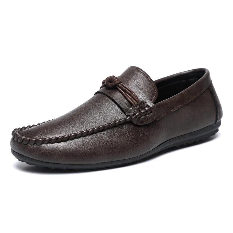 Classic Black Men's Leather Loafers Big Size 46 Slip on Shoes Man Office Shoes Comfortable Soft Flat Casual Shoes For Men