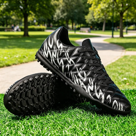 Wear Resistant TF Turf Soccer Boots PU Elastic Fabric Upper Rubber Stable Grip Sole Youth Boys Girls Football Shoes