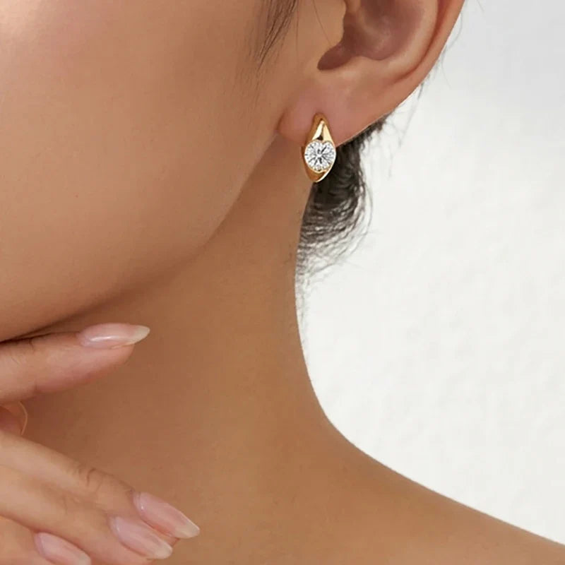 2CTTW D VVS1 Excellent Cut Moissanite Stud Earrings for Women Lab Diamond Wedding Dainty Jewelry S925 Sterling Silver