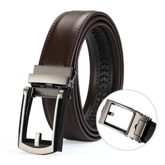 Men Belt High Quality Faux Leather Men's Belt Waist Strap for Male Automatic Buckle Belts for Men Alloy Buckle 3.1cm Black Brown